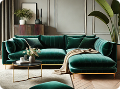 luxury velvet sofa